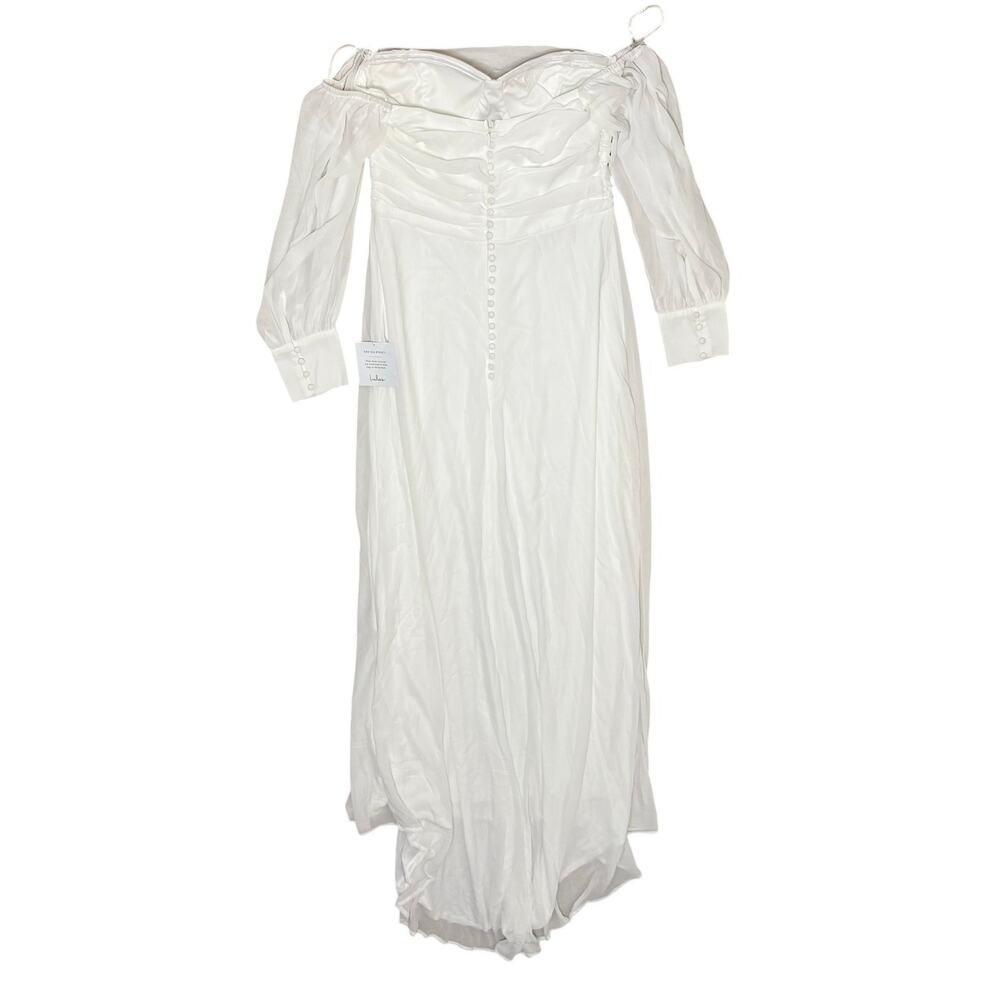 NWT Lulus Adorna White Off-the-Shoulder Maxi Dress Size M - Picture 9 of 11